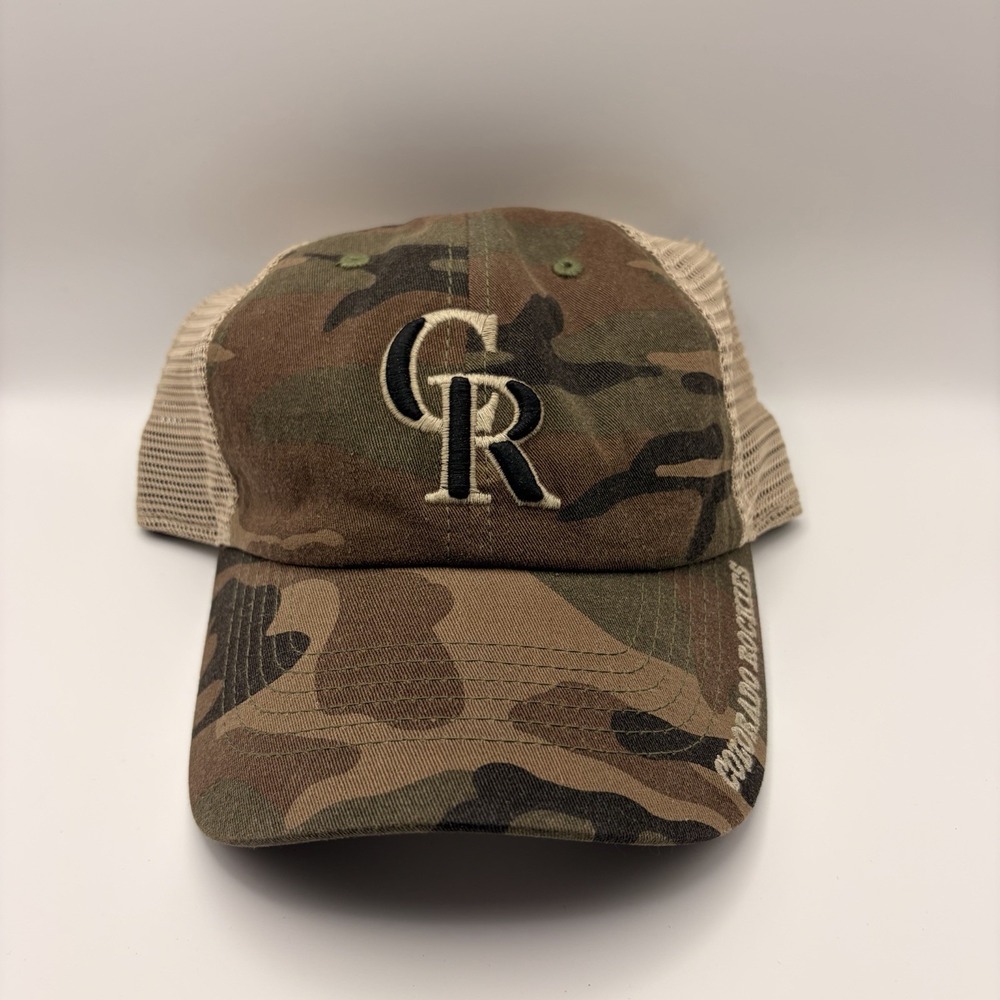 Colorado Rockies Camo Trucker Hat Snapback Fan Favorite MLB NWT OSFA